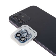 iPhone 12 CL-08 Kamera Lens Koruyucu Mavi