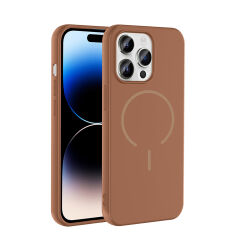 iPhone 14 Pro Max Kılıf Meta Lansman M-Safe Kamera Korumalı içi Kadife Yumuşak Renkli Süet Silikon