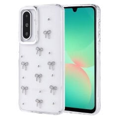 Samsung Galaxy A26 Kılıf Airbag Tasarımlı Simli Şeffaf Kutup Kapak