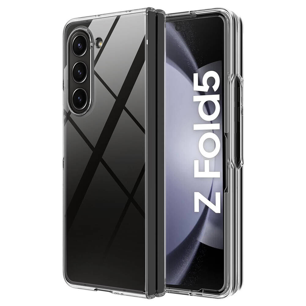 Samsung Galaxy Z Fold 5 Kılıf Sert Pürüzsüz Şeffaf Droga Kapak Renksiz