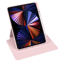 iPad Pro 11 2018 Kılıf Termik Kalem Bölmeli Dönebilen Standlı Kılıf Lila