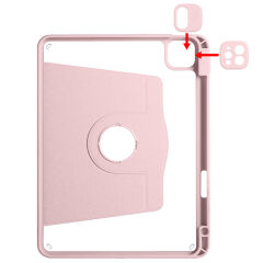 iPad Pro 11 2018 Kılıf Termik Kalem Bölmeli Dönebilen Standlı Kılıf Lila