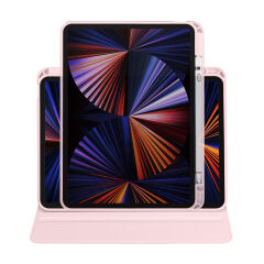 iPad Pro 11 2018 Kılıf Termik Kalem Bölmeli Dönebilen Standlı Kılıf Lila