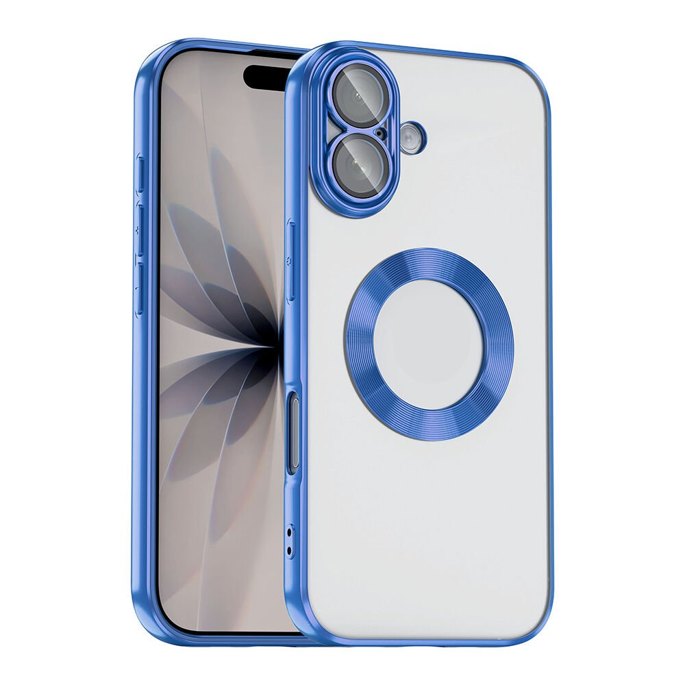 iPhone 17 Kılıf Logo Gösteren Parlak Kenarlı Kamera Lens Korumalı Şeffaf Omega Silikon Kapak