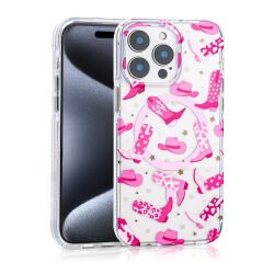 iPhone 16 Pro Max Kılıf Magsafe Şarj Özellikli Stilo Kapak Pembe
