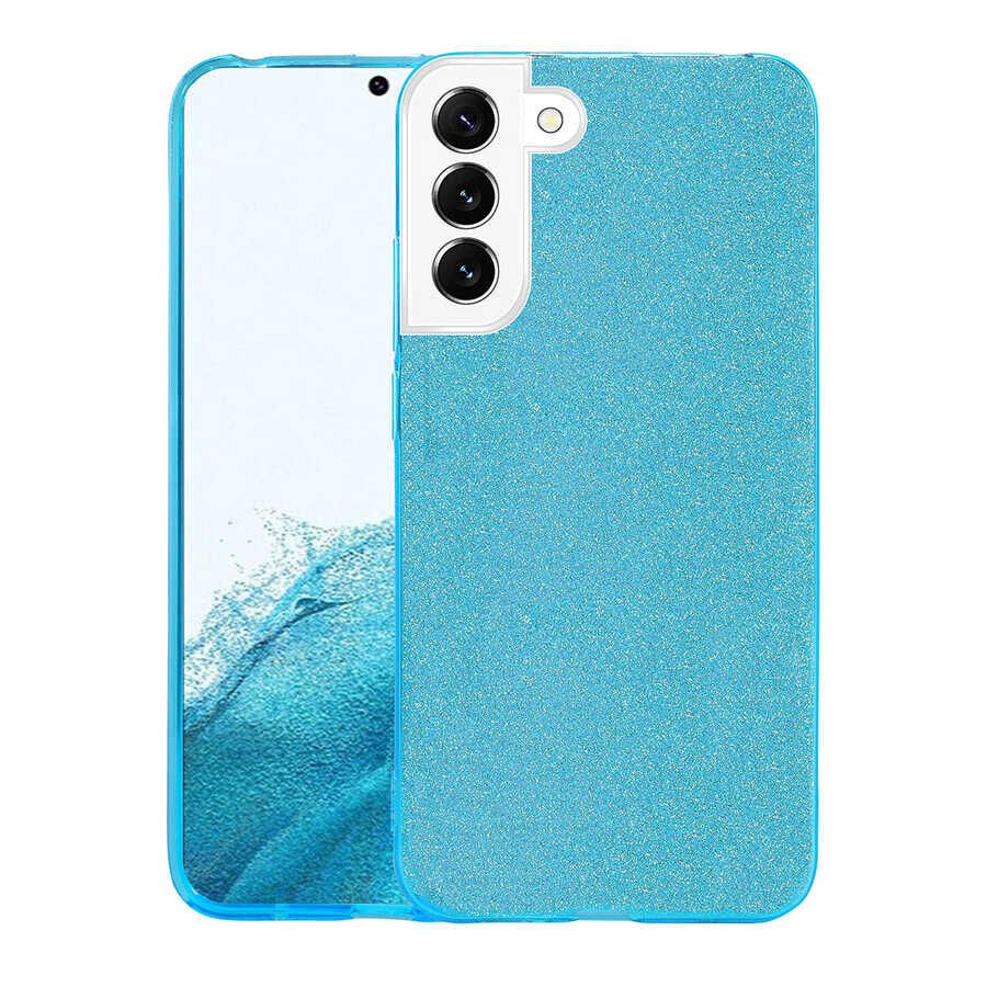 Samsung Galaxy S22 Plus Kılıf Shining Silikon Mavi