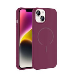 iPhone 14 Kılıf Meta Lansman M-Safe Kamera Korumalı içi Kadife Yumuşak Renkli Süet Silikon