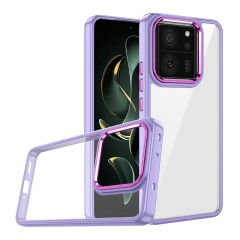 Xiaomi Mi 13T Kılıf Kamera Çıkıntılı Arkası Şeffaf Köşeleri Parlak Renkli Işlemeli Flora Kapak