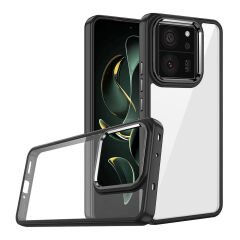 Xiaomi Mi 13T Kılıf Kamera Çıkıntılı Arkası Şeffaf Köşeleri Parlak Renkli Işlemeli Flora Kapak