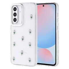 Samsung Galaxy A56 Kılıf Airbag Tasarımlı Simli Şeffaf Kutup Kapak