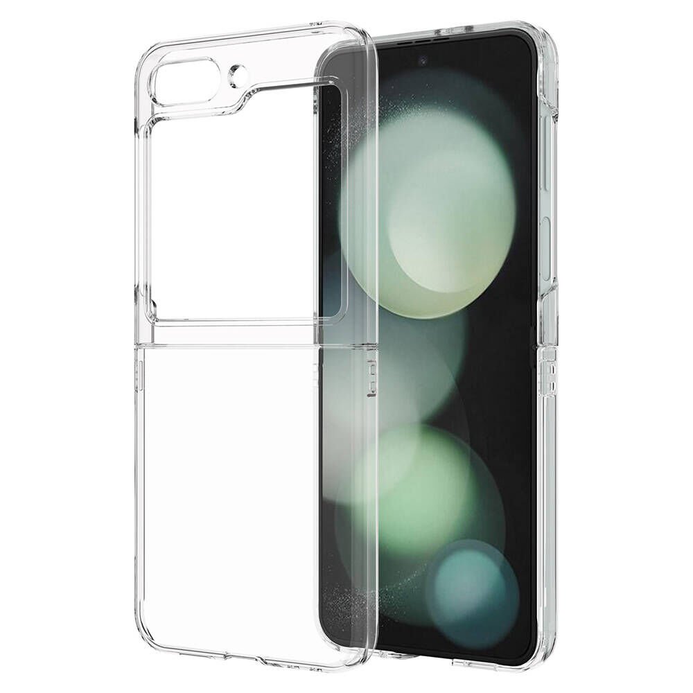 Samsung Galaxy Z Flip 5 Kılıf Sert Pürüzsüz Şeffaf Droga Kapak Renksiz