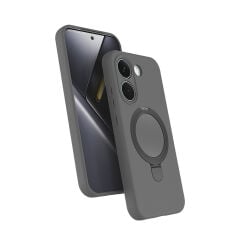 Xiaomi Poco X8 Pro Uyumlu Magsafe Şarj Özellikli Standlı Halka Yüzüklü Samara Kılıf Kapak