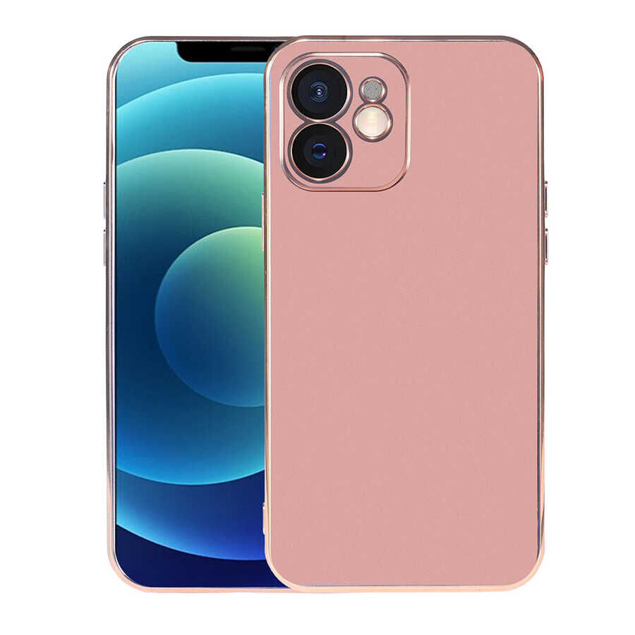 iPhone 12 Kılıf Viyana Kapak Rose Gold