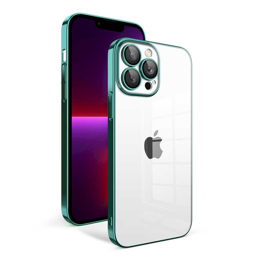 iPhone 13 Pro Kılıf Kamera Korumalı Renkli Çerçeveli  Garaj Kapak