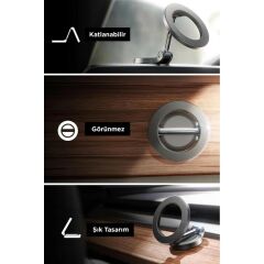 İphone 11-12-13-14-15-16-17 Plus-17 Pro Max Uyumlu Magsafe Manyetik Mıknatıslı Araç Içi Telefon Tutucu