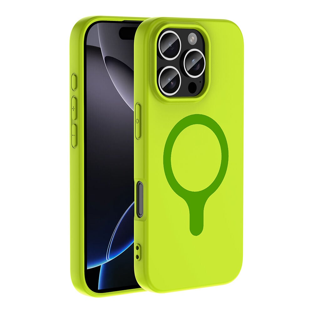 iPhone 16 Pro Max Kılıf M-Safe Şarj Özellikli Kamera Korumali Premium Soft Aris Silikon Kapak Yeşil