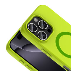 iPhone 16 Pro Max Kılıf M-Safe Şarj Özellikli Kamera Korumali Premium Soft Aris Silikon Kapak Yeşil