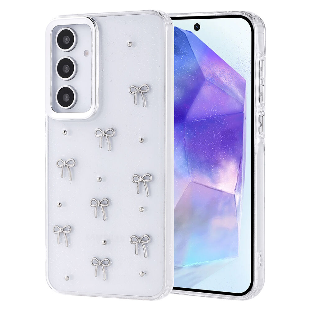 Samsung Galaxy A35 Kılıf Airbag Tasarımlı Simli Şeffaf Kutup Kapak Fiyonk