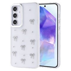 Samsung Galaxy A35 Kılıf Airbag Tasarımlı Simli Şeffaf Kutup Kapak Fiyonk