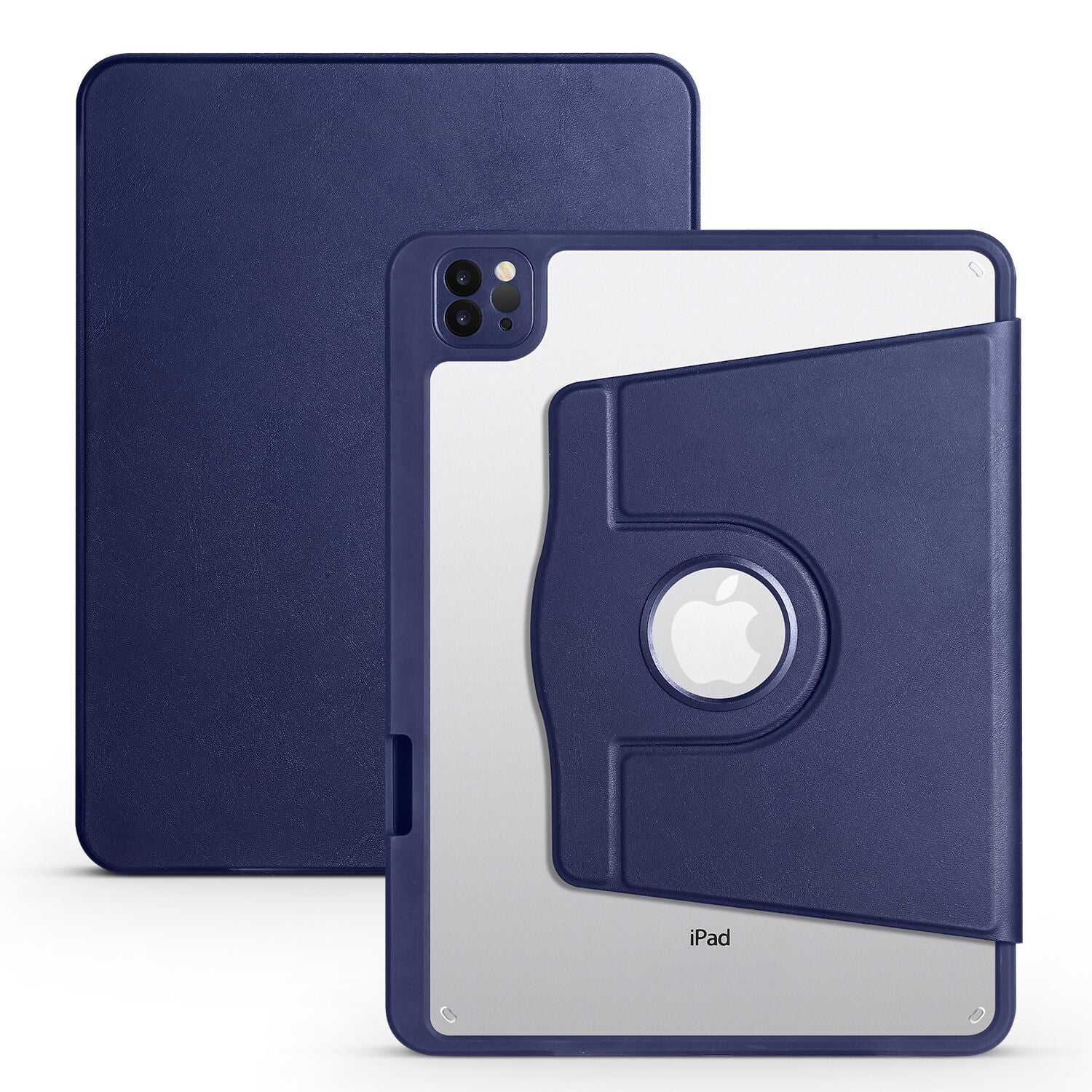 iPad Pro 11 2018 Kılıf Termik Kalem Bölmeli Dönebilen Standlı Kılıf Lacivert