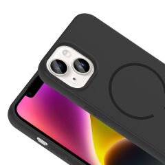 iPhone 13 Kılıf Meta Lansman M-Safe Kamera Korumalı içi Kadife Yumuşak Renkli Süet Silikon