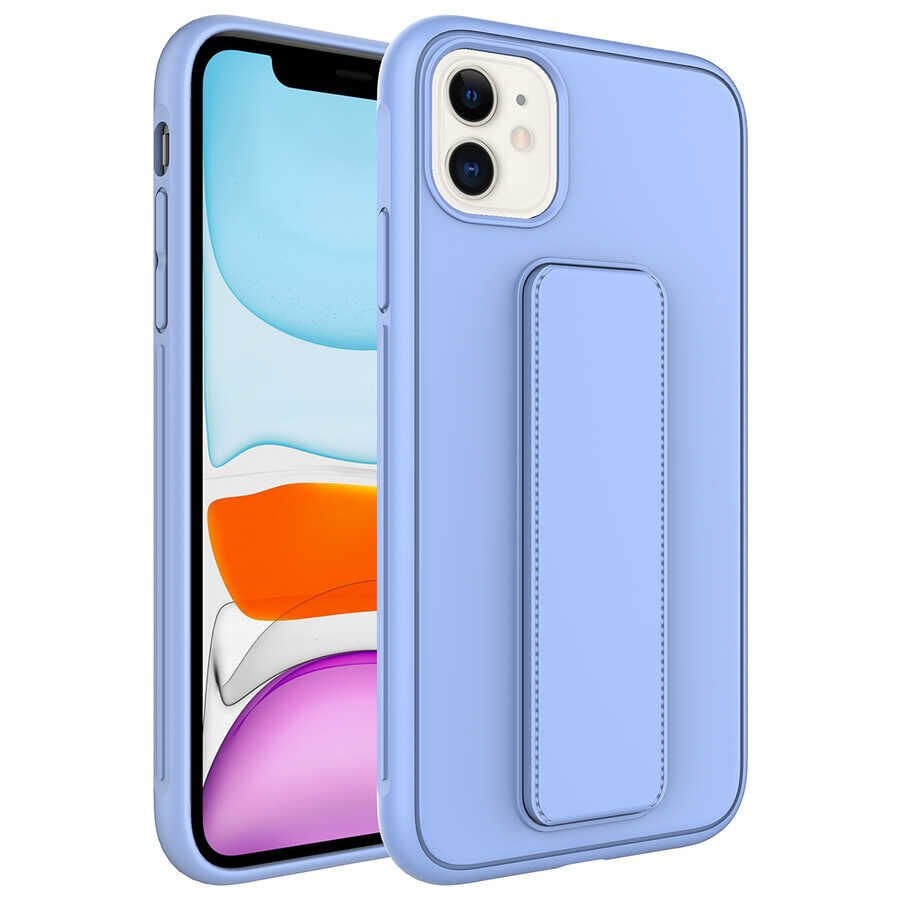 iPhone 12 Kılıf Qstand Kapak Lila