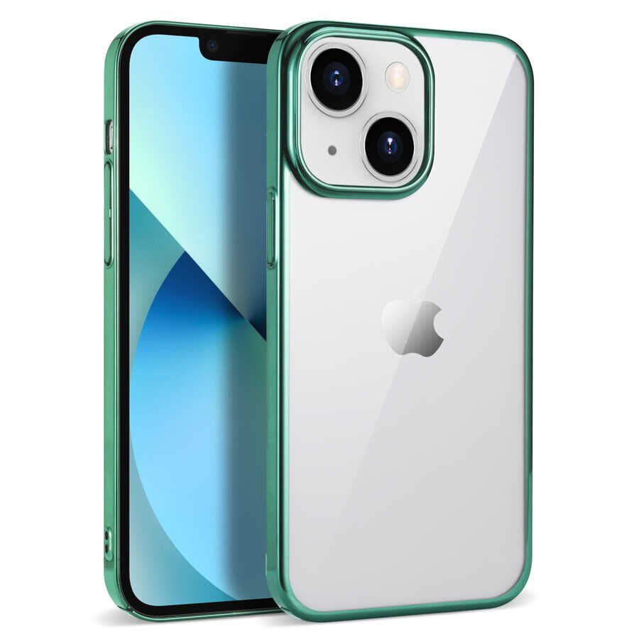 iPhone 14 Kılıf Pixel Kapak Koyu Yeşil
