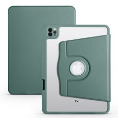 iPad Pro 11 2018 Kılıf Termik Kalem Bölmeli Dönebilen Standlı Kılıf Koyu Yeşil