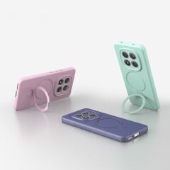 Xiaomi Redmi Note 15 5G Uyumlu Magsafe Şarj Özellikli Standlı Halka Yüzüklü Samara Kılıf Kapak