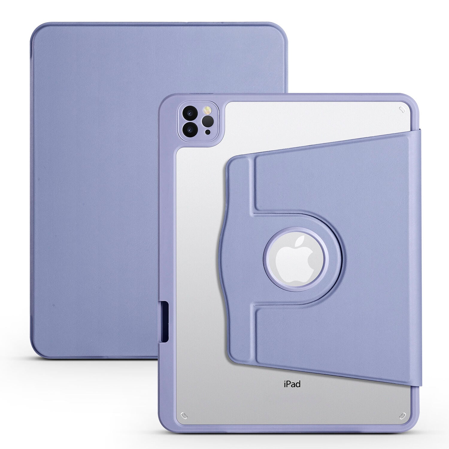 iPad Pro 11 2018 Kılıf Termik Kalem Bölmeli Dönebilen Standlı Kılıf Lavendery Gray