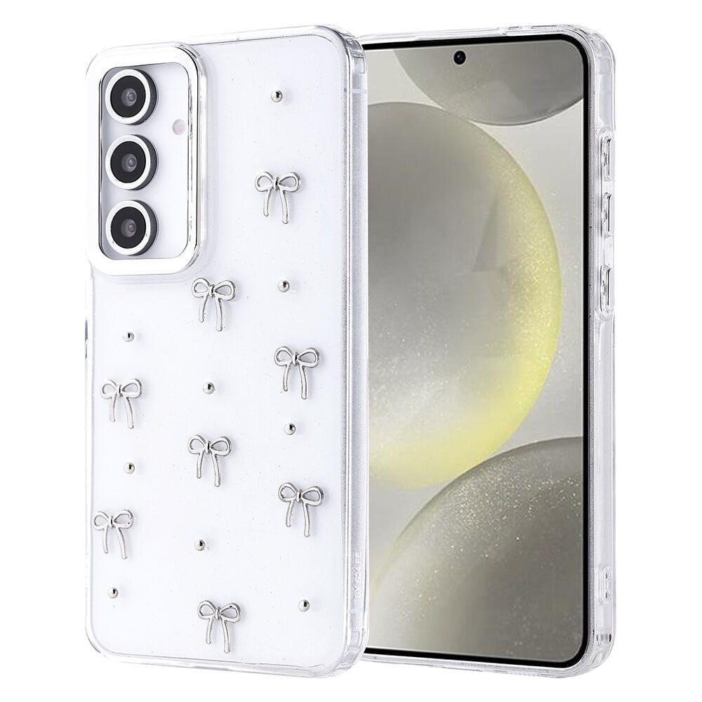 Samsung Galaxy S24 FE Kılıf Airbag Tasarımlı Simli Şeffaf Kutup Kapak Fiyonk