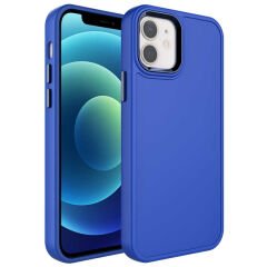 iPhone 11 Kılıf Metal Çerçeve ve Buton Tasarımlı Sert Botox Kapak