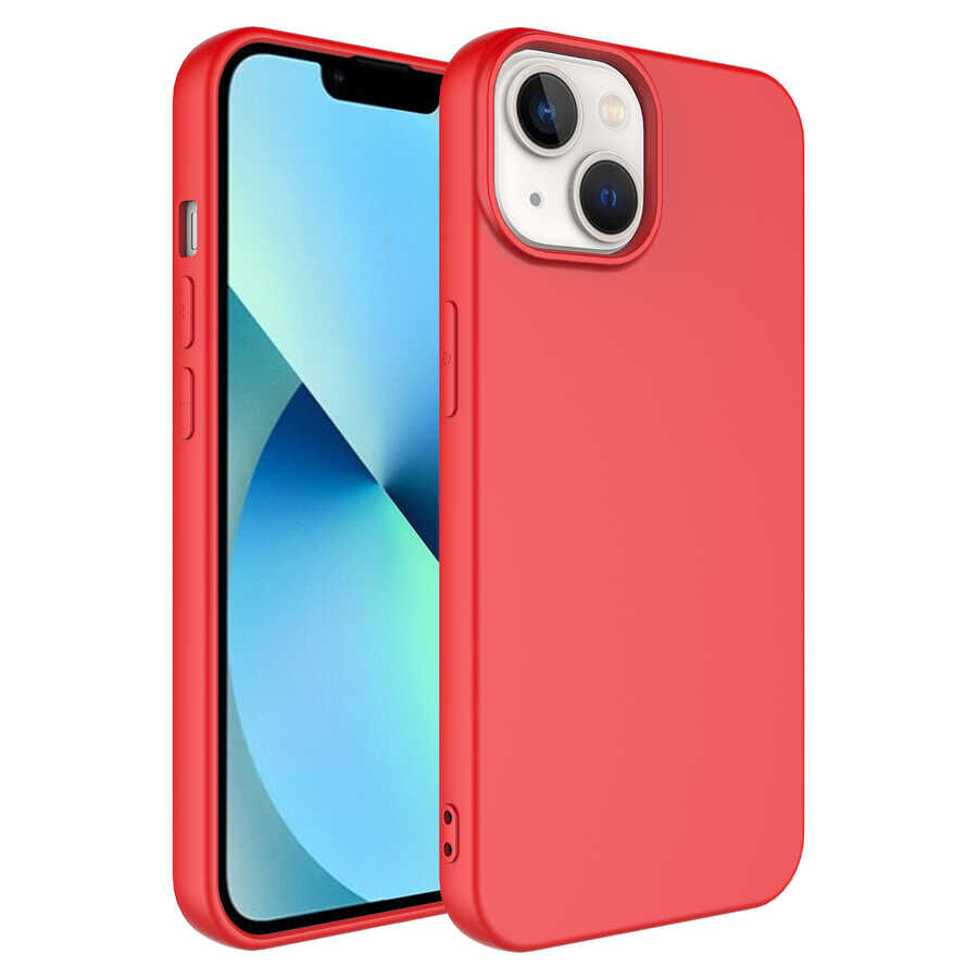 iPhone 14 Kamera Korumali Mara Lansman Kapak Kırmızı