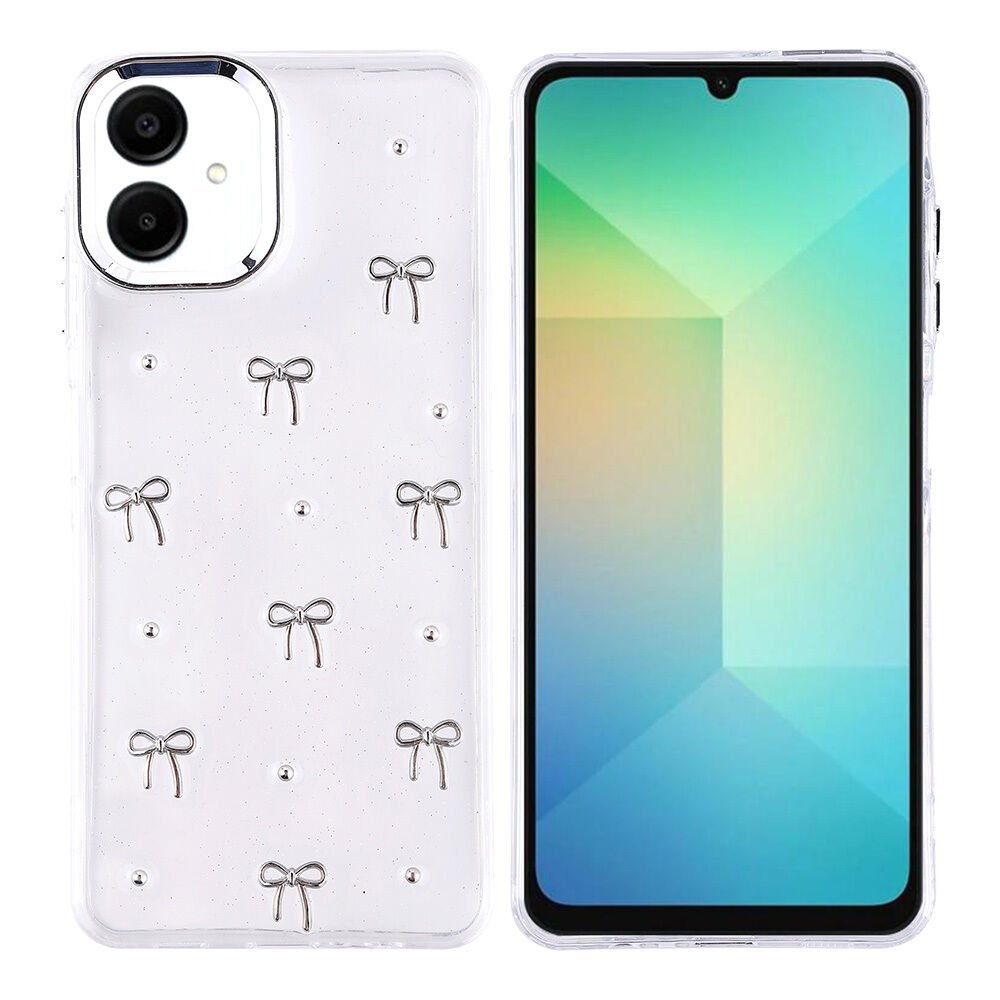 Samsung Galaxy A06 Kılıf Airbag Tasarımlı Simli Şeffaf Kutup Kapak Fiyonk