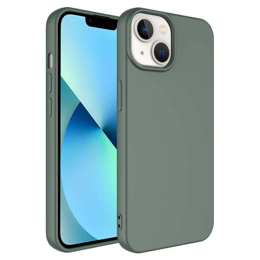 iPhone 14 Kamera Korumali Mara Lansman Kapak Koyu Yeşil