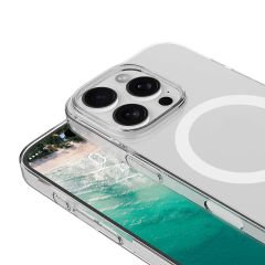 iPhone 16 Pro Max Kılıf Magsafe Şarj Özellikli Şeffaf Tek Kamera Çerçeveli Porto Kapak