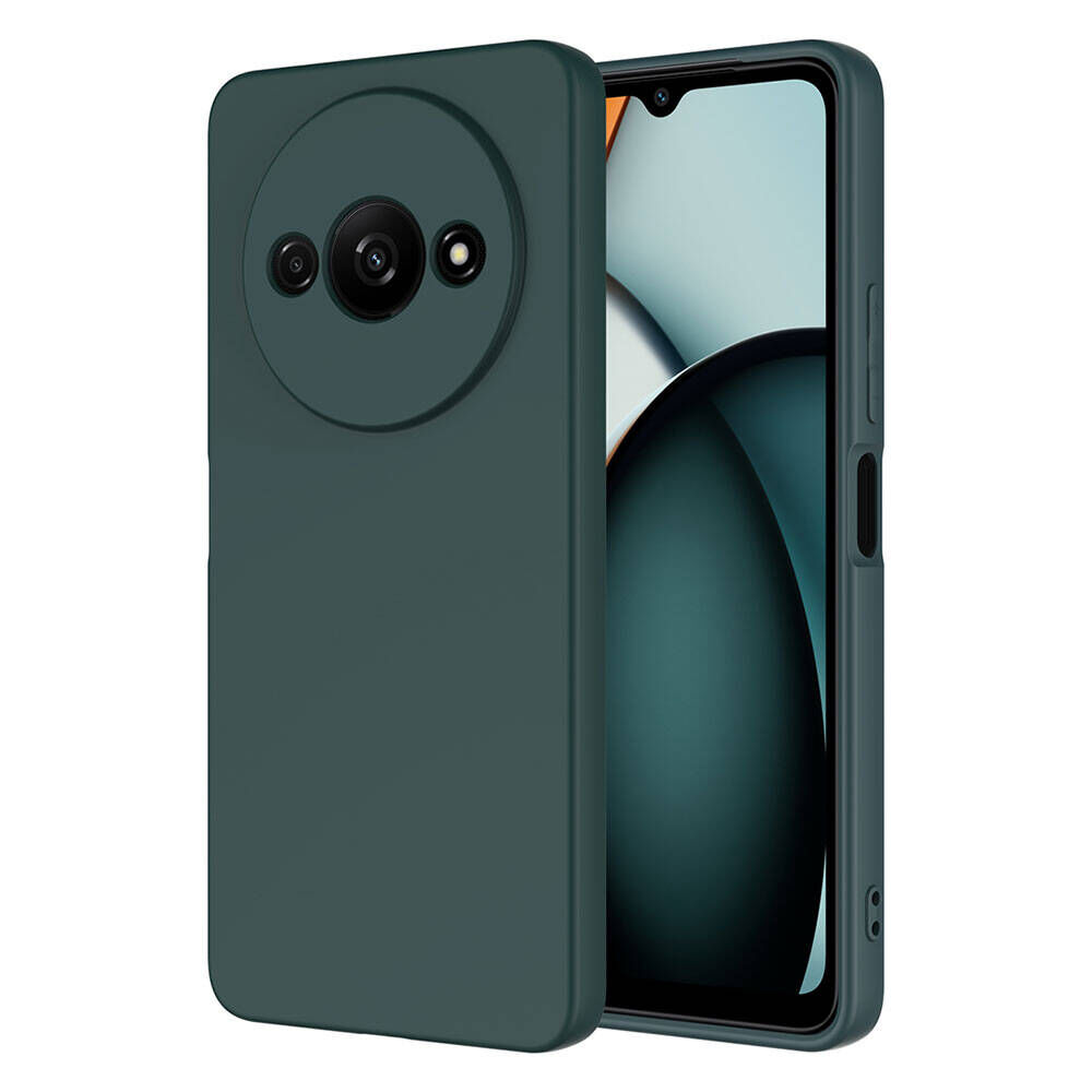 Xiaomi Redmi A3 4G 2024 Kılıf Kamera Korumali Mara Lansman Kapak Koyu Yeşil