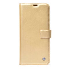 Samsung Galaxy S22 Plus Kılıf Kar Deluxe Kapaklı Kılıf Gold