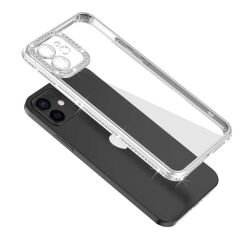 iPhone 12 Kılıf Kamera Korumalı Taşlı Mina Kapak
