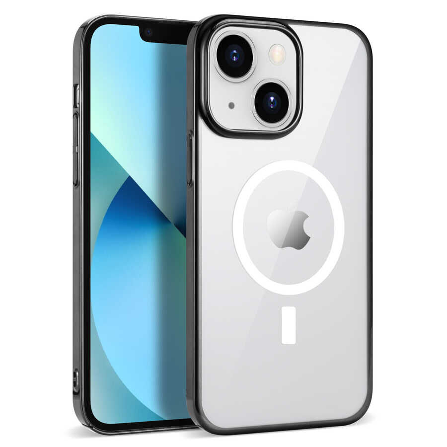 iPhone 14 Plus Kılıf Wireless Şarj Özellikli Pixel Magsafe Kapak