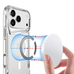 iPhone 17 Pro Max Uyumlu Kablosuz Şarj Özellikli Darbe Emici T-Max M-safe Kapak
