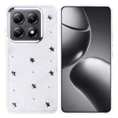 Xiaomi 14T Pro Kılıf Airbag Tasarımlı Simli Şeffaf  Kutup Kapak Yıldız