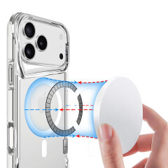 iPhone 17 Pro Uyumlu Kablosuz Şarj Özellikli Darbe Emici T-Max M-safe Kapak
