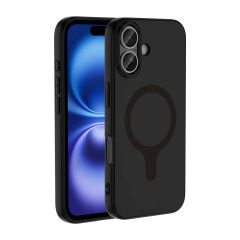 iPhone 16 Kılıf M-Safe Şarj Özellikli Kamera Korumali Premium Soft Aris Silikon Kapak Lila