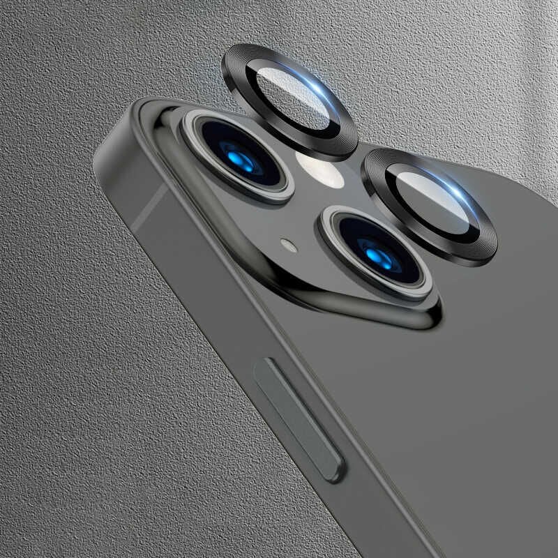 iPhone 13 Mini CL-07 Kamera Lens Koruyucu Siyah