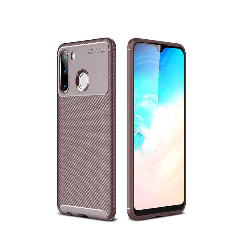 Samsung Galaxy A21 Kılıf Negro Silikon Kapak Kahverengi