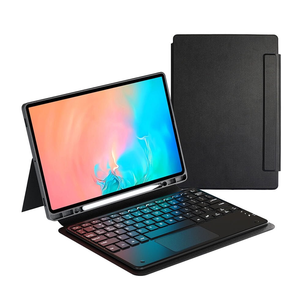 Samsung Galaxy Tab S11 Ultra Border Keyboard Bluetooh Bağlantılı Standlı Klavyeli Tablet Kılıfı Siyah