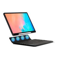 Samsung Galaxy Tab S11 Ultra Border Keyboard Bluetooh Bağlantılı Standlı Klavyeli Tablet Kılıfı Siyah