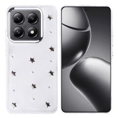 Xiaomi 14T Pro Kılıf Airbag Tasarımlı Simli Şeffaf  Kutup Kapak Yıldız