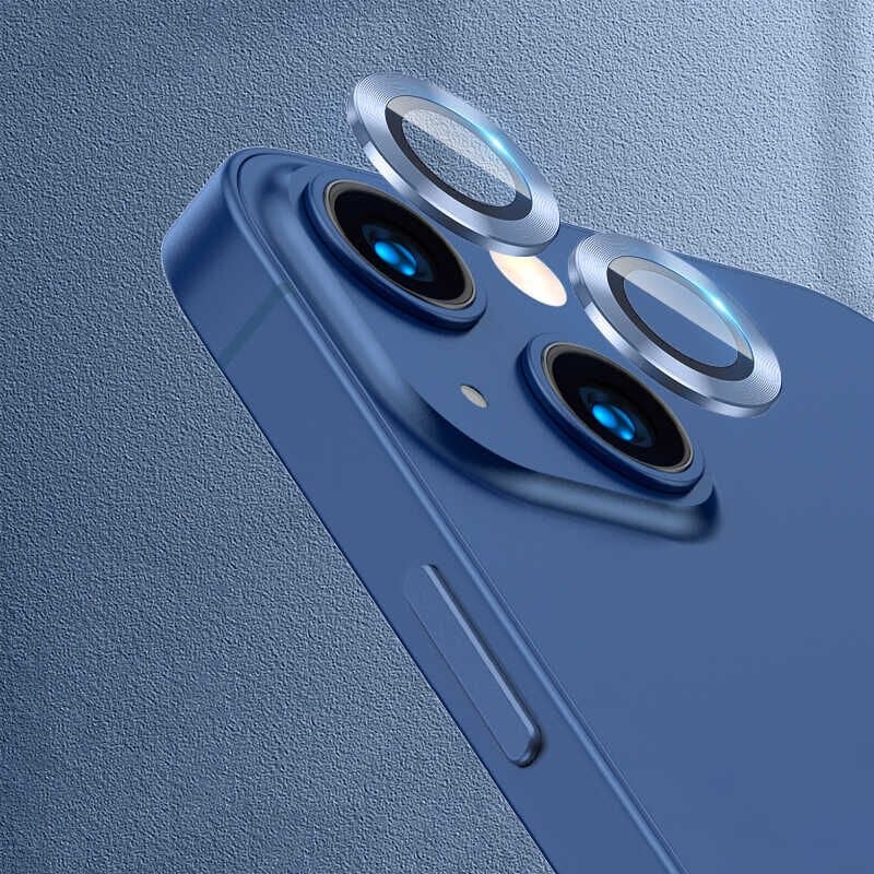 iPhone 13 Mini CL-07 Kamera Lens Koruyucu Mavi